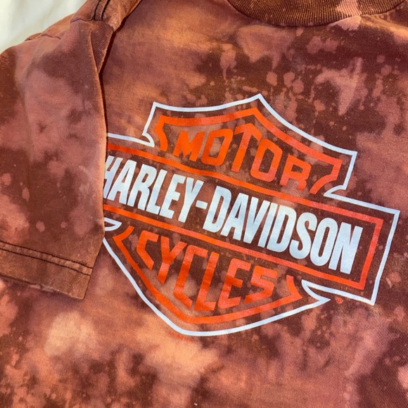 Harley Davidson Cropped Acid Wash Tshirt - Picture 3 of 4